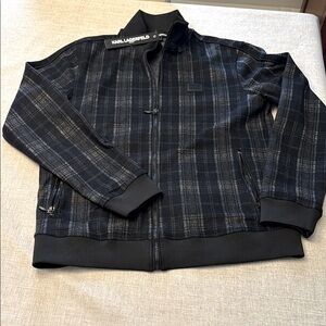 KARL LAGERFELD - 
Men's M / Stretch Plaid Track Jacket / NWT (Sample)